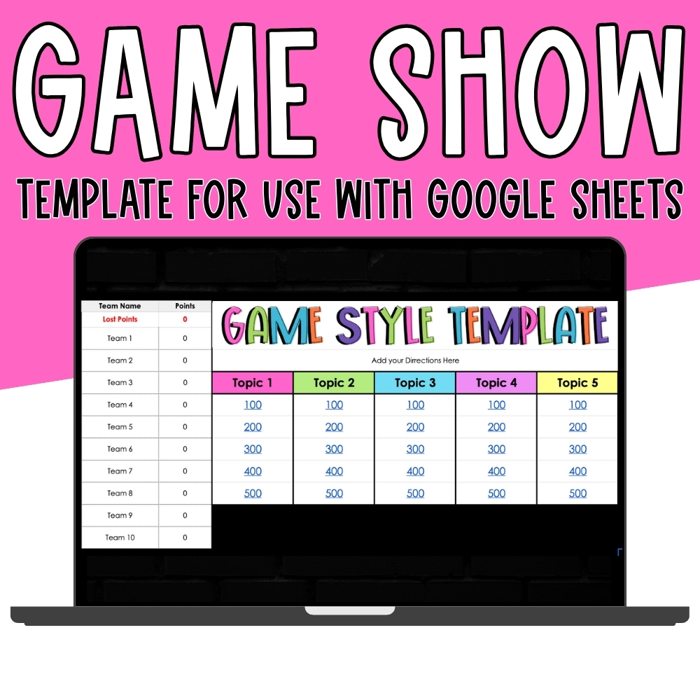 Game Show Style Template for Google Sheets