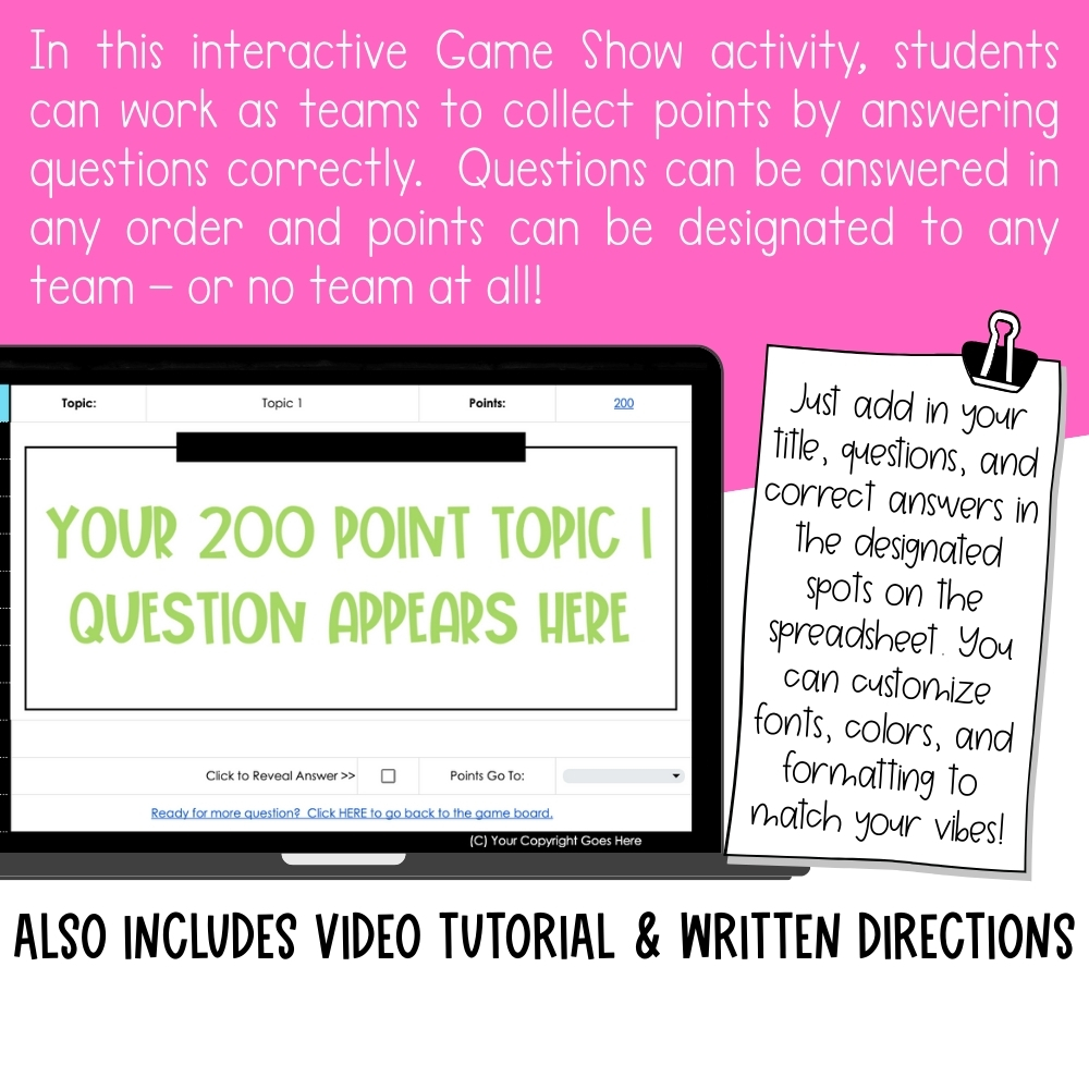 Game Show Style Template for Google Sheets - Image 2