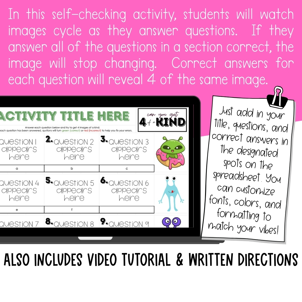 Four of a Kind Template for Google Sheets - Image 2