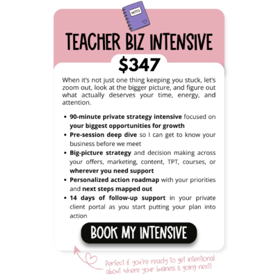 Teacher Biz Intensive