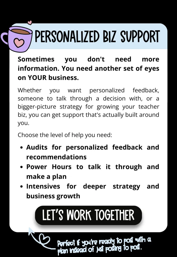 Personalized Biz Support promotional card: get another set of eyes on your business